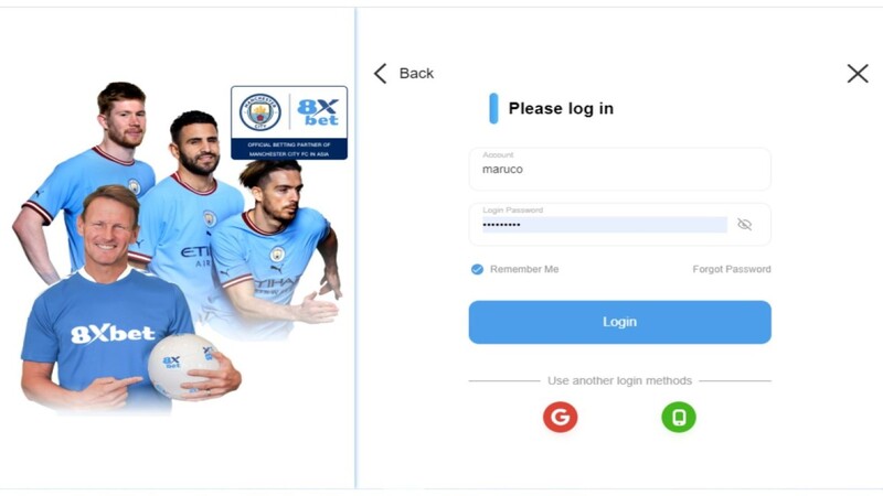 Đăng nhập 8XBET dễ dàng